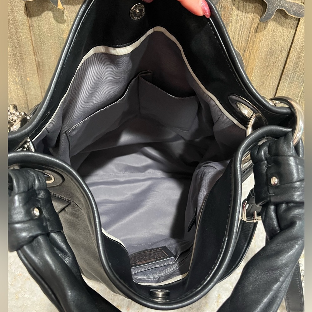 Authentic COACH Parker Hippie Black Leather Bag 13411 EUC! 💎 - Picture 10 of 11